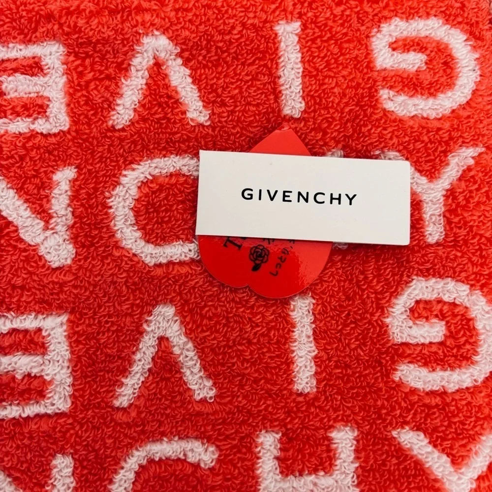 Givenchy Red  and White Hand Towel Size 10.5”